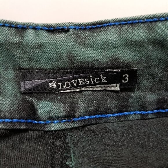 Lovesick jeans 3 distressed acid wash tie dye skinny low rise denim Hot Topic - Picture 15 of 16